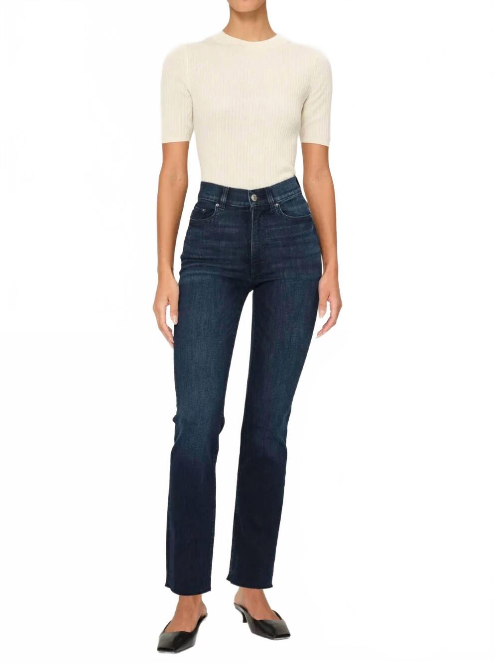 NEW DL1961 - WOMEN'S halle straight high rise instasculpt jeans in mediterranean